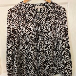 LOFT leopard print blouse- size Petite Small